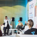 WICS 2023 - Global State of the Market panel, Yasmin Gahtani presenting about the climbing industry in Saudi Arabia