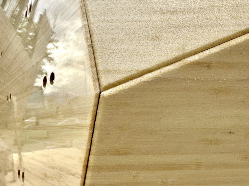 Dual texture natural wood boulder climbing walls with bamboo veneer. Made by Walltopia for the Se&Send boulder comp.