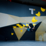 Walltopia boulder climbing walls in Train SF Abu Dhabi, UAE. Routesetting with thermoplastic Walltopia volumes by Emiliyan Kolevski. Climber: Emiliyan Kolevski