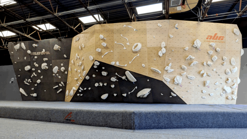 Walltopia boulder climbing walls - Faraday eWalls module at ABC climbing academy, Naperville, USA