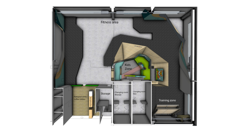 Climbing gym layout with zoning - Arena Boulder Arco - Italy