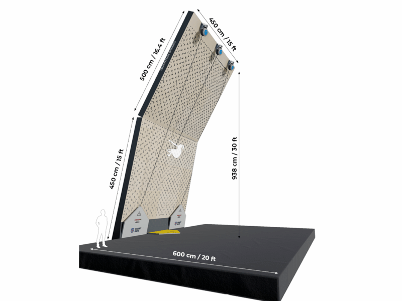 Quantum Belay Board rendering with dimensions